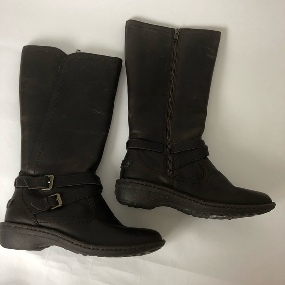 COPY - UGG ROSEN BELTED BUCKLE BROWN LEATHER BOOT with WOOL LINING size 9 - Picture 5 of 8